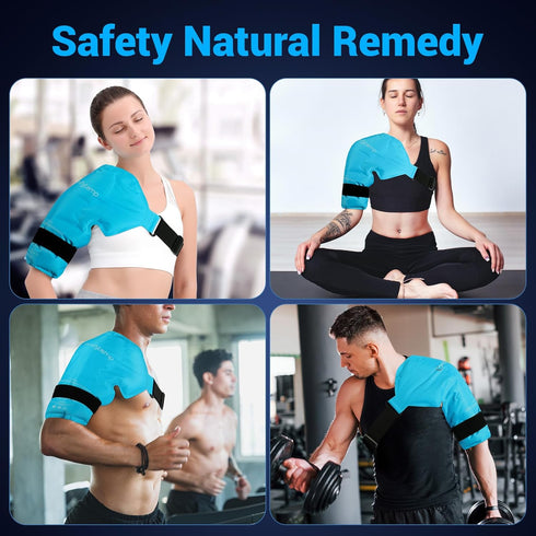 Comfytemp Shoulder Ice Pack for Rotator Cuff Cold Therapy, Reusable Gel Brace for Pain Relief and Recovery