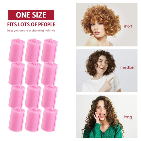 Syhood 48 Pcs Foam Sponge Hair Rollers - Soft Sleeping Curlers Flexible Sponge Curler and Rat Tail Comb for Women