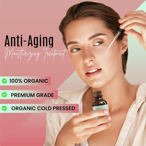 Rosehip Seed Oil 4 Fl Oz, 100% Organic & Cold Pressed Anti-aging Moisturizing Treatment for Face, Hair, Skin & Nails