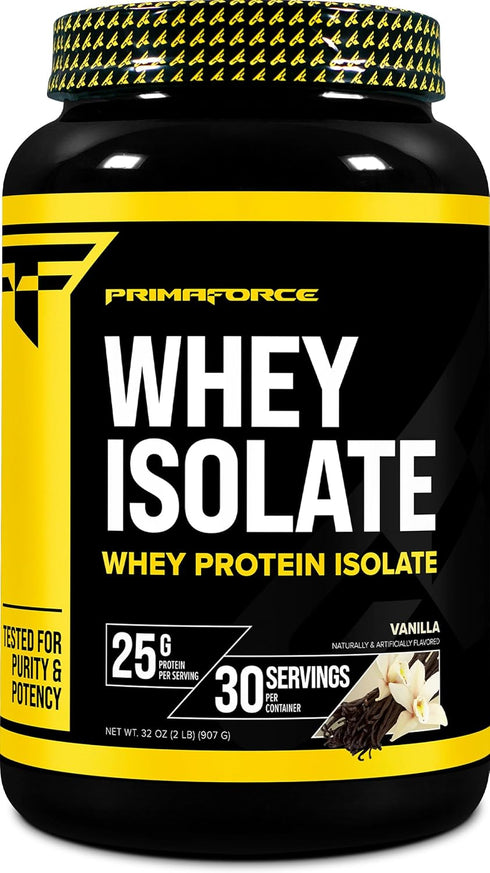 Primaforce Whey Protein Isolate Powder, Vanilla, 2 lbs, Non-GMO, Gluten Free