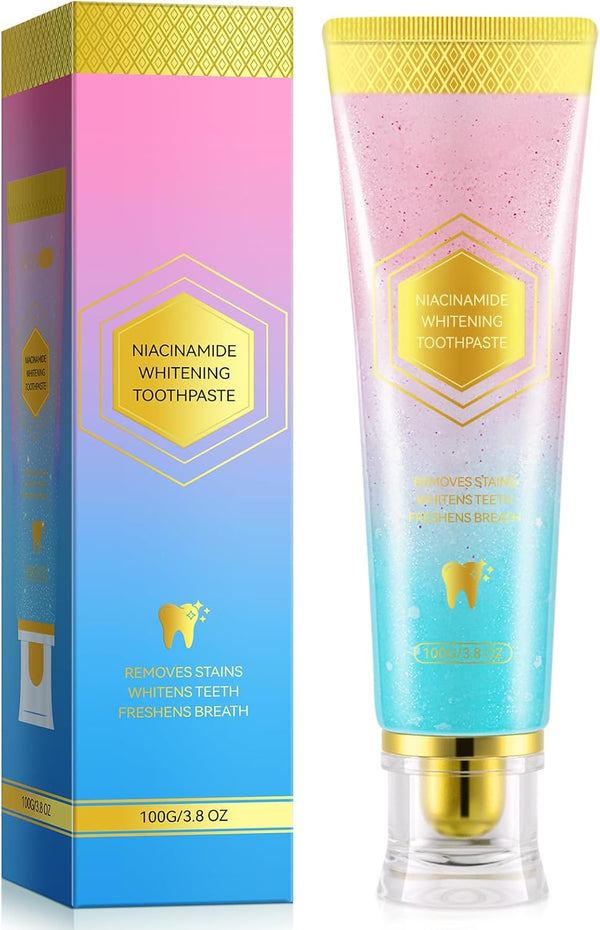 Rulviou Niacinamide Whitening Toothpaste - Fresh Breath,Brightening,Deep Gentle Cleaning Tooth Paste, Boosting Gum