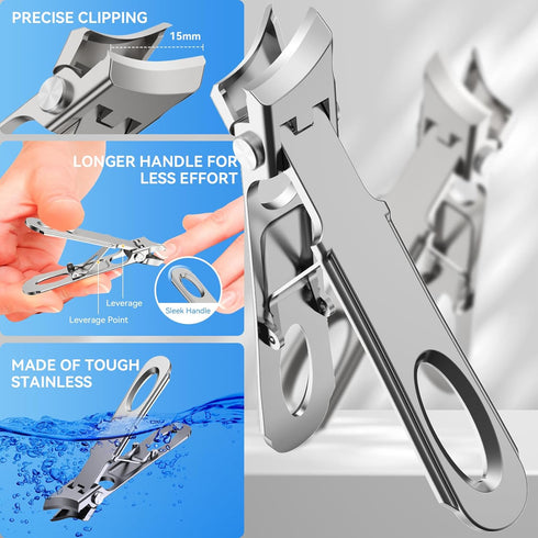 Toenail Clippers for Seniors, Thick Ingrown Toenails Set for Men Women, Heavy Duty Pedicure Tools