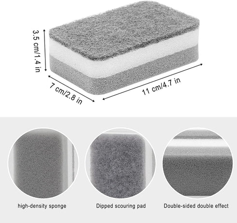 Kitchen Dishwashing Sponges Bulk, Sponge Individually Wrapped, Non Scratch Scouring Pad, Odor-Free Cleaning Wipes (36