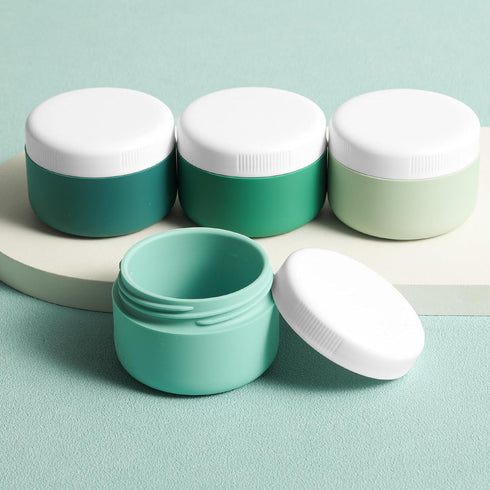 Travel Containers for Toiletries, 2oz Silicone Cream Jars BPA Free, TSA Approved Leak-proof Travel Essentials (4 Pack)