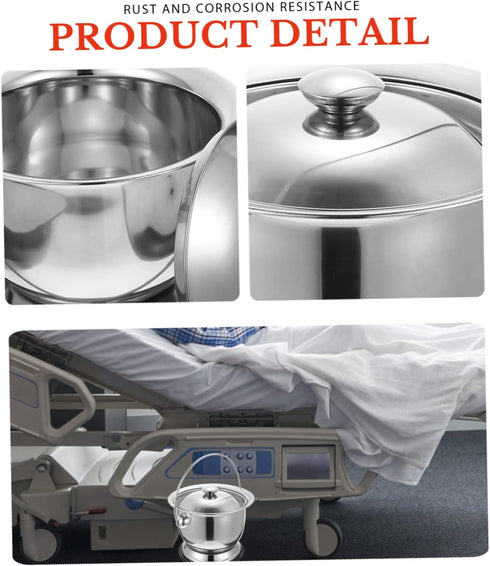 Stainless Steel Urine Bucket Male Urine Bottle Bed Pan Handheld Potty Car Urinals for Men Urinals for Women Portable