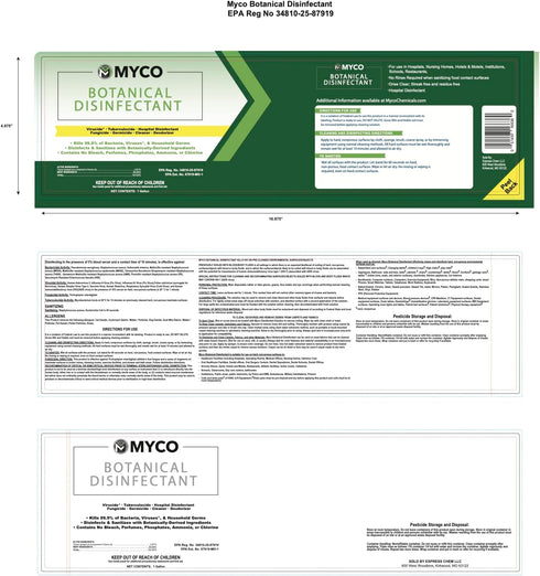 Myco Botanical Disinfectant Cleaner, All-Purpose All-Natural Sanitizing Solution and Fungicide for Household Cleaning