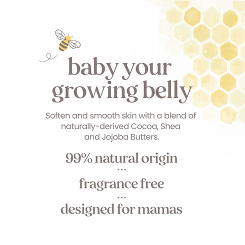 Burt's Bees Mama Belly Butter, Stretch Mark Cream for Pregnancy, Prenatal & Postnatal Tummy Skin Care, 6.5 Oz Tub