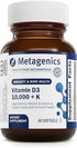 Metagenics Vitamin D3 + K, Immune Support, Bone Health & Heart Health*, Non-GMO, Gluten-Free, 60 Softgels, 5,000 IU