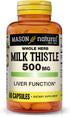 MASON NATURAL Milk Thistle 500 mg - Herbal Dietary Supplement for Healthy Liver Function, 60 Capsules, Cleanse & Detox
