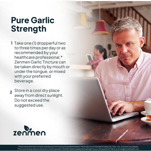 Immune 2.32 oz 60ml, Zenmen Organic Garlic Cloves Extract (Odorless Tincture) - Support, Source of Antioxidants - /
