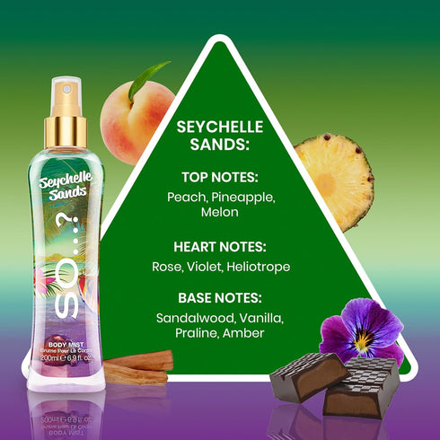 So…? Seychelle Sands Body Mist Oriental Vanilla Body Spray for Women - Perfume for Women with Peach, Rose Notes - Gifts for Women - 6.9 oz