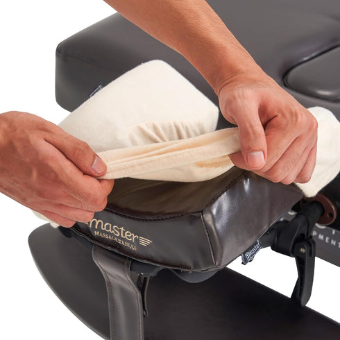 Master Massage Pack of 6 Flannel Face Cradle Covers, 100% Cotton, Off White