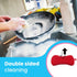 Silicone Dish Sponge - 4 Pack Double Sided Kitchen Scrubber for Dishes, Fruits & Vegetables Cleaning