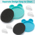 TailaiMei 2 Pack Makeup Brush Cleaning Mat with Color Removal Sponge, 2 in 1 Silicone Cleaner Pad, Blue & Green