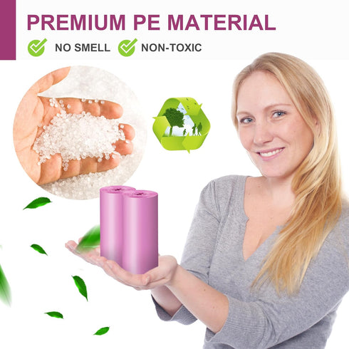 Charmount Small Trash Bags, 4 Gallon Garbage Bags, Unscented, 80 Count, Hot Pink for Kitchen Bedroom