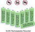 AA Ni-MH 600mAh 1.2V Rechargeable Solar Light Batteries for Outdoor Solar Lamps (8 Pcs)