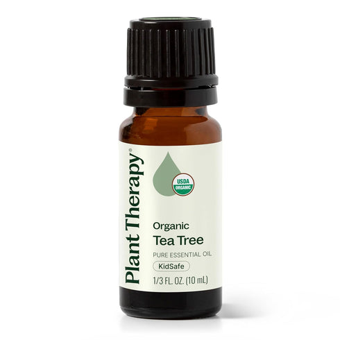 Plant Therapy Organic Tea Tree Oil (Melaleuca) 100% Pure, 10 mL, USDA Certified Organic