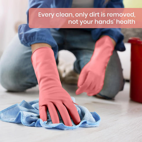 SIFANGKE 4 Rubber Cleaning Gloves for Dishwashing, Pairs Reusable Kitchen Gloves for Washing Dishes and Household