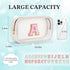 Initial Travel Makeup Bag Pouch, Clear Toiletry Bag for Women, Unique Birthday Gifts for Teacher Mom Friends, White B