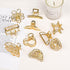 Small Gold Hair Clips, 10 Pack Mini Hair Claw Clips for Women, Metal Hair Accessories for Thick Thin Hair