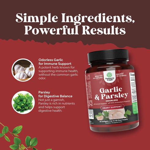 Super Concentrated Odorless Garlic Supplement - Easy to Swallow Antioxidant Pills for Immune Support