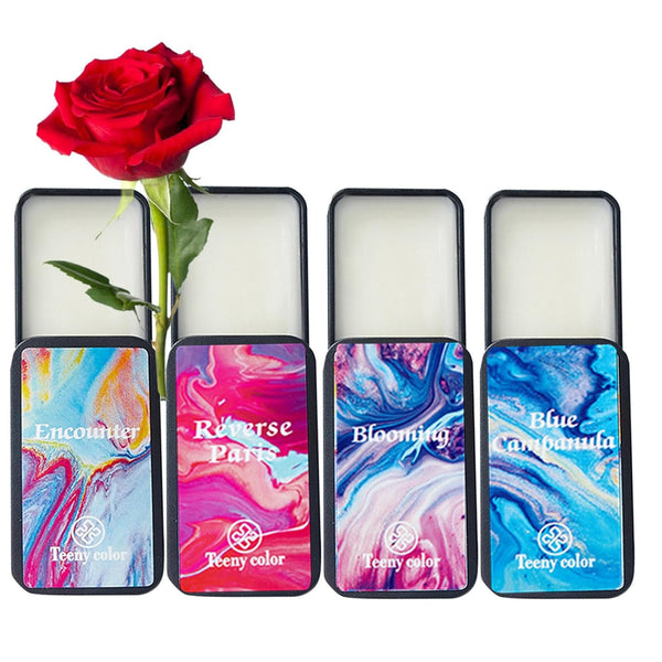 4PCS Solid Balm Sets Portable Pocket Balm Perfume for Travel Use, Natural Fragrance