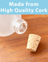 JUVITUS 8 oz / 240 ml Frosted Clear Glass Boston Round Bottle with Cork Stopper (4 Pack)