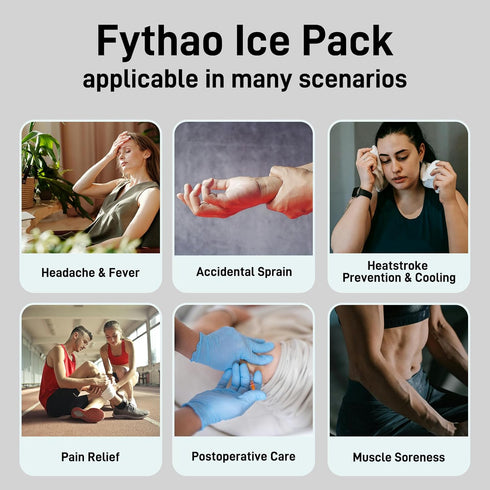 Reusable Ice Pack for Injuries, 9" Hot Water Bag for Hot & Cold Therapy, No-Leak Elastic Bag