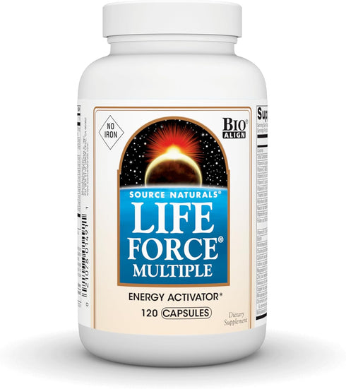 Source Naturals Life Force Multiple Iron Free Daily Multivitamin, High Potency Vitamins, Minerals & Antioxidants - 120