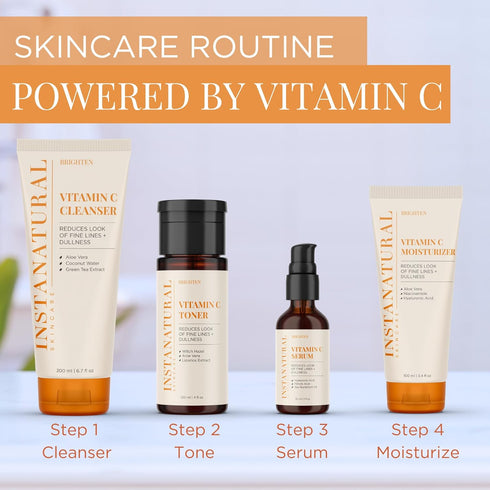 InstaNatural Vitamin C Moisturizer Face Cream, 3.4 FL Oz, Brightens, Reduces Fine Lines, with Hyaluronic Acid, Aloe