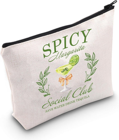 POFULL Margarita Social Club Tequila Gift, Spicy Margarita Cosmetic Bag for Girls Trip