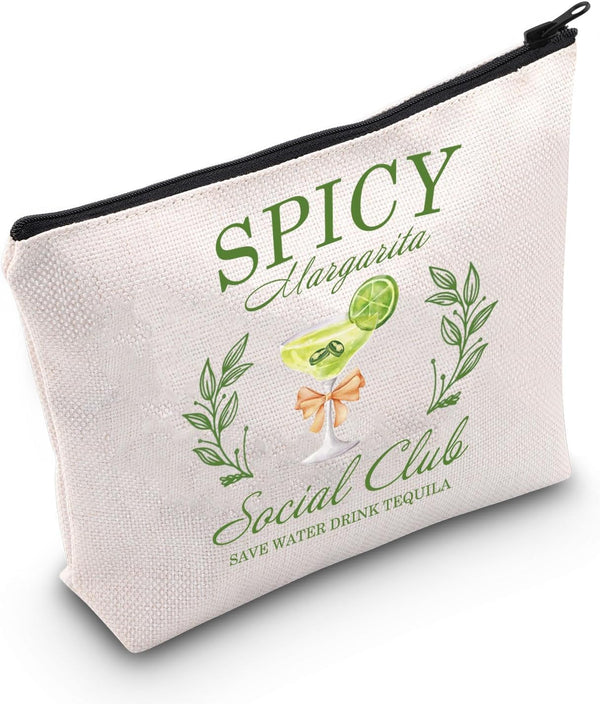 POFULL Margarita Social Club Tequila Gift, Spicy Margarita Cosmetic Bag for Girls Trip