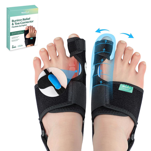 Welnove Bunion Corrector – Orthopedic Bunion Splint, Big Toe Separator Pain Relief for Women & Men, 2 Count