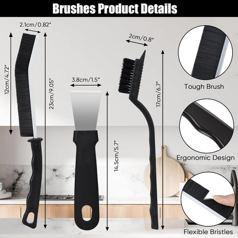 Crevice Cleaning Brush, 8 Pcs Multifunctional Tools, Hard Bristle Brushes for Household Use