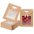 NBEADS 24 Pcs Kraft Paper Bags with Window, 4.7x2.4x6.2 Stand Up Gift Bags for Candy Cookies Packaging