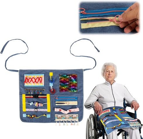 JFHNMLW Fidget Apron for Elderly, Fidget Blanket for Adults with Dementia, Dementia Products