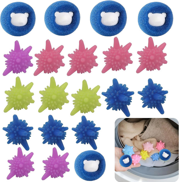 20 Pack Washer Balls Laundry Balls, Reusable Cleaning Balls for Washing Machine, Anti-Winding Adsorption Scrubbing Balls