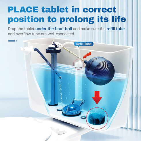 Vacplus Toilet Bowl Cleaners - 30 PACK, Ultra-Clean Deodorizing & Descaling Blue Tablets