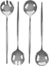 Party Bargains 8 Pack Disposable Novelty Serving Spoon & Spork, Silver, Plastic Kitchen Utensils for Buffet, Catering