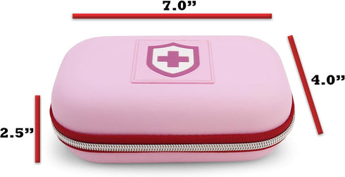CASEMATIX Pink Insulated Travel Bag Case for Asthma Inhaler, Compatible with Chamber Inhaler Spacer, Masks, and More -