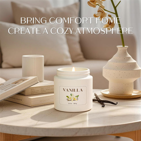 Set, Set, 7 oz) NORVENCE Vanilla Candle, Scented Candles Gift Stress Relief Candles for Home, Premium Soy Candle