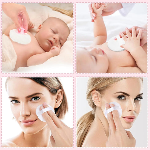 Body Powder Puff and Container, 3.15" Portable Empty Container for Baby Women's Loose Powder