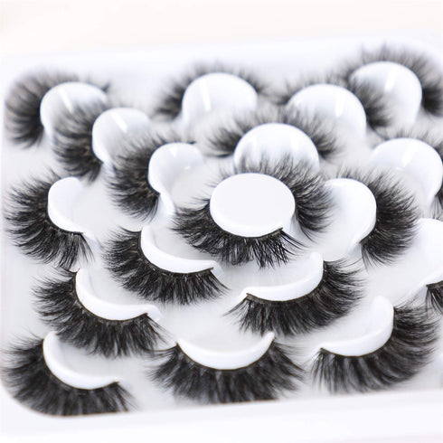 Newcally 3D Fake Eyelashes Pack, 10 Pairs, 18MM Dramatic Faux Mink Thick Long Volume False Eye Lashes
