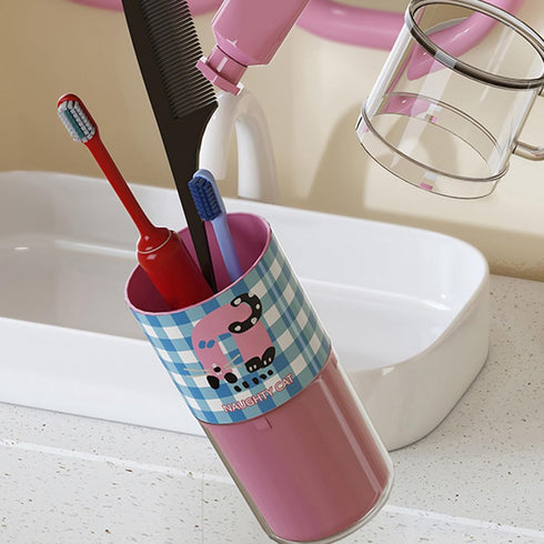 Luyismer Portable Mouthwash Cup Multipurpose Mouth Rinse Drinking Compact Toothbrush Holder Storage Box Travel