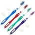 4pc Adult Medium Bristles Toothbrush with Caps, Comfort Hold Deep Clean, Cheek & Tongue Cleaner, Travel TSA Approved