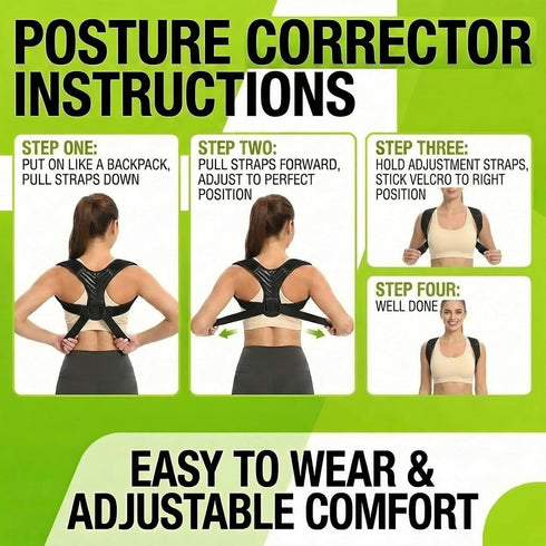pinkmintcat Posture Corrector for Women & Men, Adjustable Back Support Brace with Y-Shape, Lightweight Shoulder