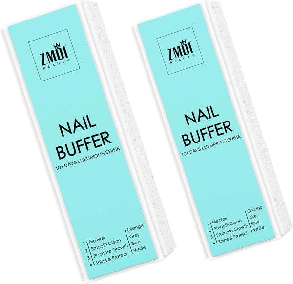 Pro Nail Buffer Block – 2 Pack Luxurious Shine, Korean 4-Way Nail Buffing Block, Manicure/Pedicure Tools for Home and