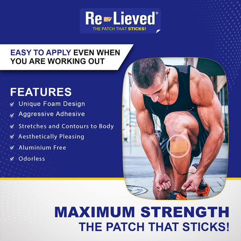 4% Lidocaine Patches Maximum Strength - Water Resistant, USA Made Pain Relief Patches for Back, Joints, Muscle