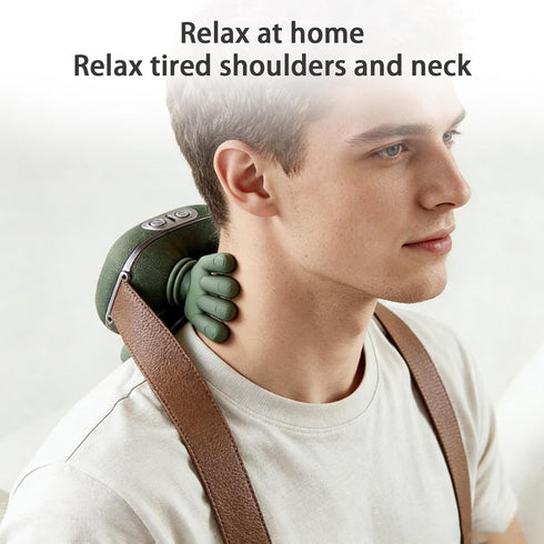 IOUGDSEC 4D Neck and Shoulder Massager, Professional Shiatsu Neck Massager, Portable Deep Tissue Kneading with Heat