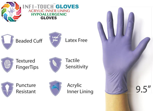 Disposable Gloves, Steel Blue Heavy Duty Nitrile Gloves, 9.5" Length, Powder Free, 6 Mil Thickness, X-Large, Pack of 100